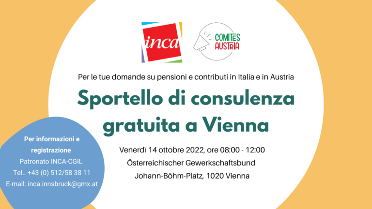 Sportello di consulenza gratuita del Patronato INCA-CGIL