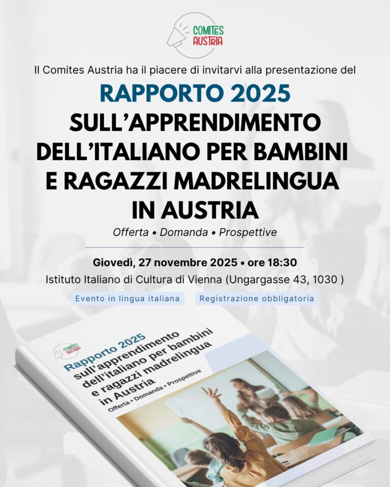 Presentazione del “Rapporto 2025 sull’apprendimento dell’italiano per bambini e ragazzi madrelingua in Austria”